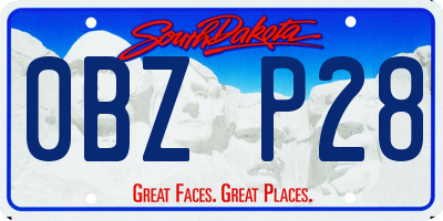 SD license plate 0BZP28