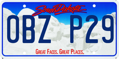 SD license plate 0BZP29