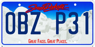 SD license plate 0BZP31