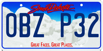 SD license plate 0BZP32