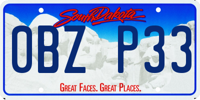 SD license plate 0BZP33