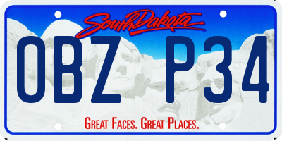 SD license plate 0BZP34