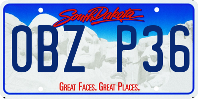 SD license plate 0BZP36