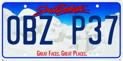 SD license plate 0BZP37
