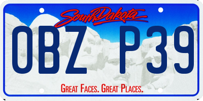 SD license plate 0BZP39