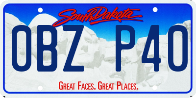 SD license plate 0BZP40