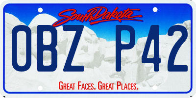 SD license plate 0BZP42