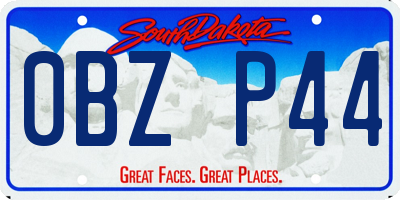 SD license plate 0BZP44
