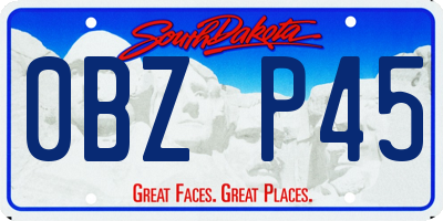 SD license plate 0BZP45