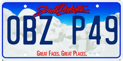 SD license plate 0BZP49