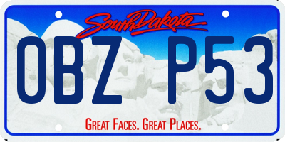 SD license plate 0BZP53