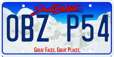 SD license plate 0BZP54