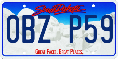 SD license plate 0BZP59