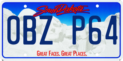 SD license plate 0BZP64