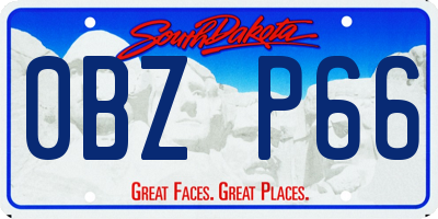 SD license plate 0BZP66