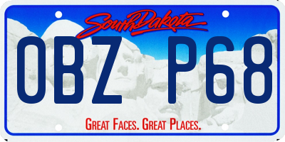 SD license plate 0BZP68