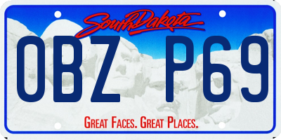 SD license plate 0BZP69