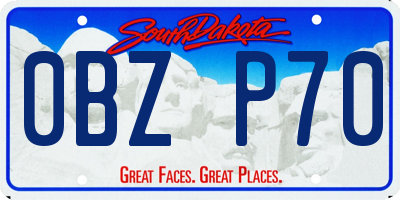 SD license plate 0BZP70