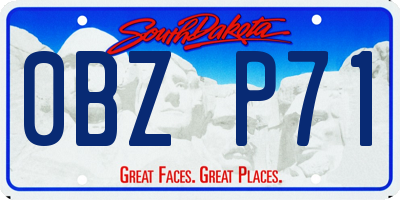 SD license plate 0BZP71