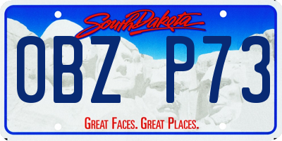 SD license plate 0BZP73