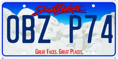 SD license plate 0BZP74