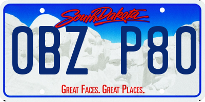 SD license plate 0BZP80