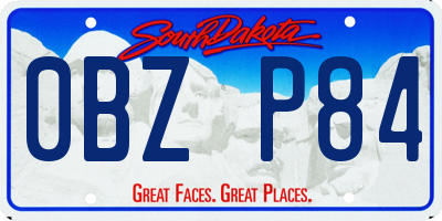 SD license plate 0BZP84