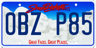SD license plate 0BZP85