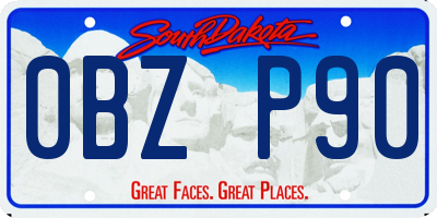 SD license plate 0BZP90