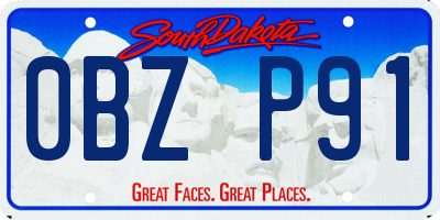 SD license plate 0BZP91