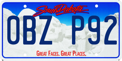 SD license plate 0BZP92