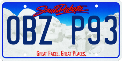 SD license plate 0BZP93