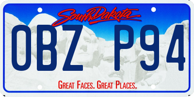 SD license plate 0BZP94