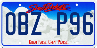SD license plate 0BZP96