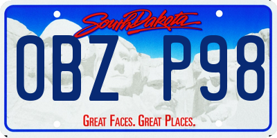 SD license plate 0BZP98