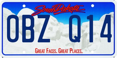 SD license plate 0BZQ14
