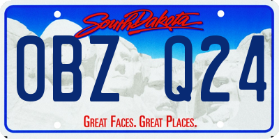SD license plate 0BZQ24