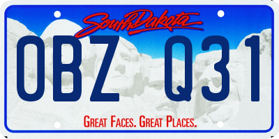 SD license plate 0BZQ31