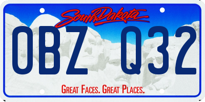 SD license plate 0BZQ32