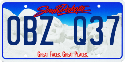 SD license plate 0BZQ37