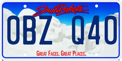SD license plate 0BZQ40