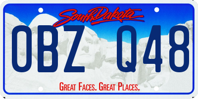SD license plate 0BZQ48