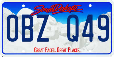 SD license plate 0BZQ49
