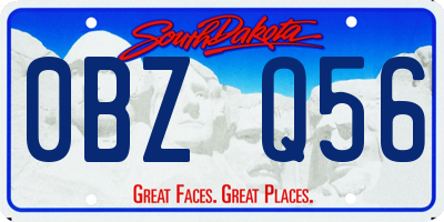 SD license plate 0BZQ56