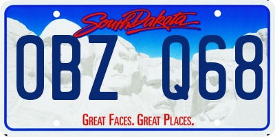 SD license plate 0BZQ68