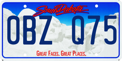 SD license plate 0BZQ75