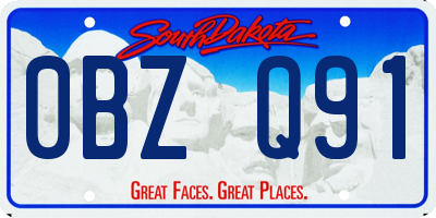 SD license plate 0BZQ91