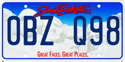 SD license plate 0BZQ98