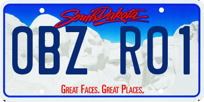SD license plate 0BZR01