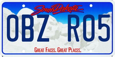 SD license plate 0BZR05
